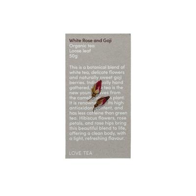 Love Tea Organic White Rose and Goji Tea Loose Leaf 50g